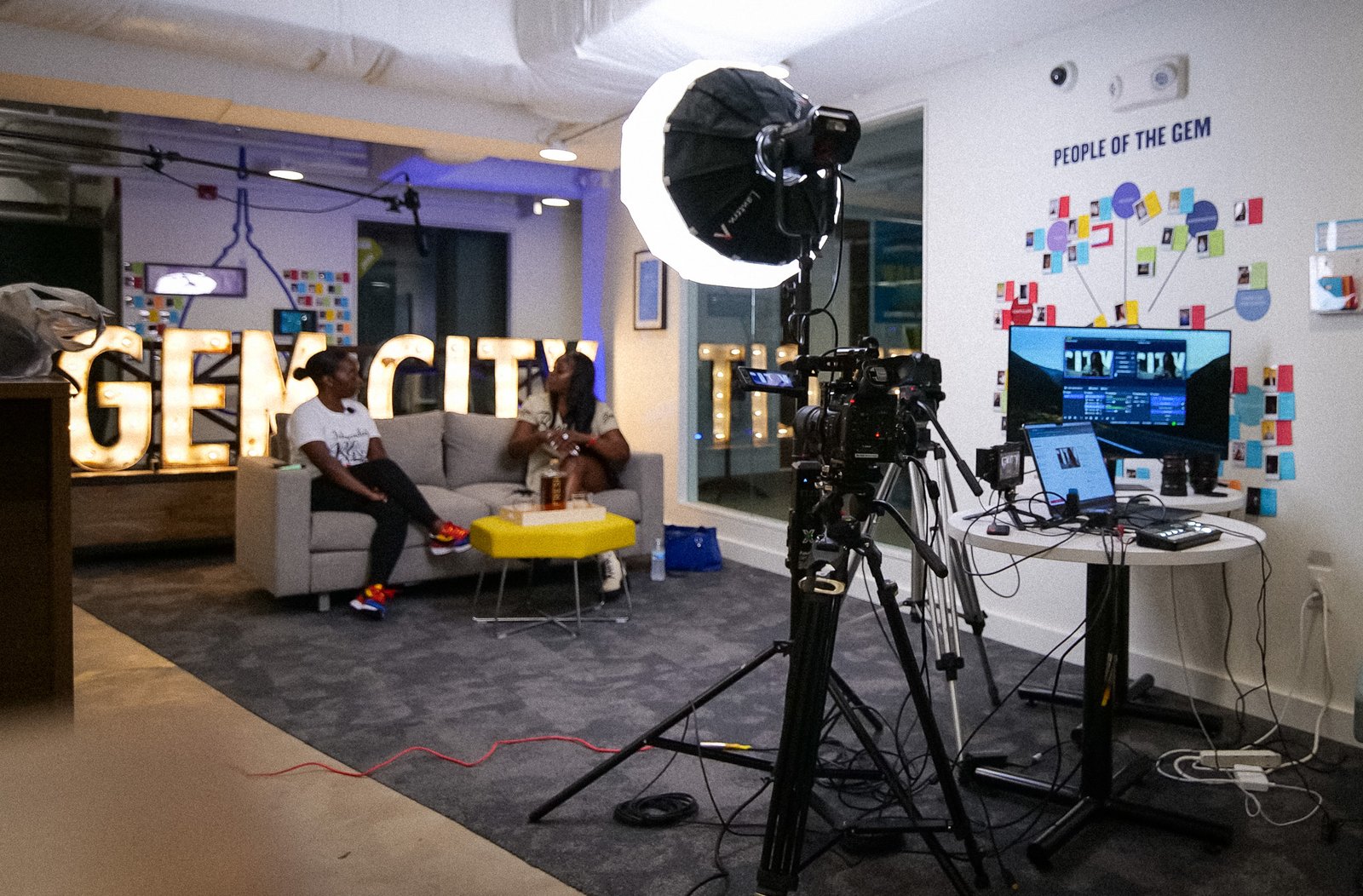 Multi-camera podcast setup at AmeriFilms